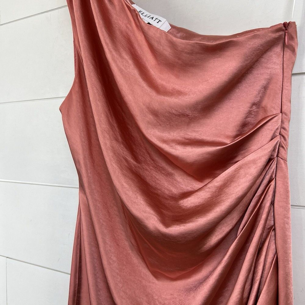 Elliatt One Shoulder Dress in Metallic Rose - Picture 4 of 12